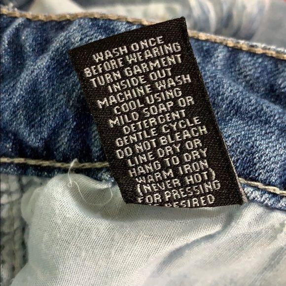 Rue21 Womens Denim Blue Jean Shorts Embroidered Cutoff Distressed Size 5 6 - Picture 9 of 9